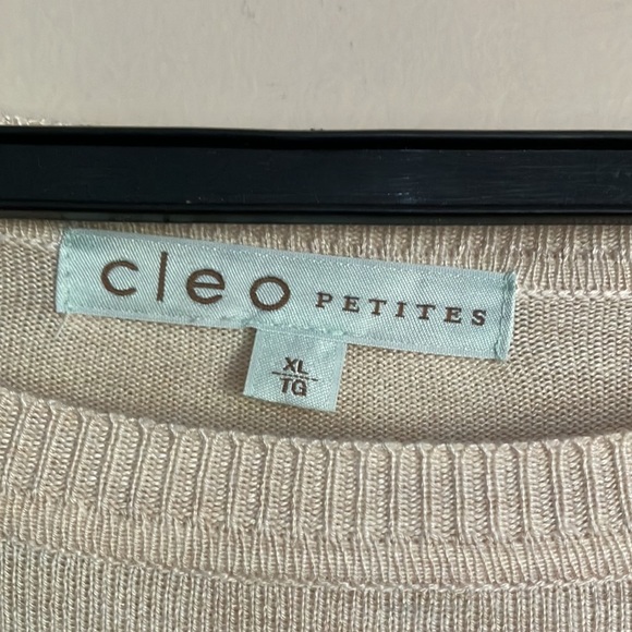Cleo petites short sleeved knit blouse neutral beige / cream size XL - Picture 7 of 9